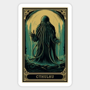 Cthulhu Tarot Card Vintage Artwork Sticker